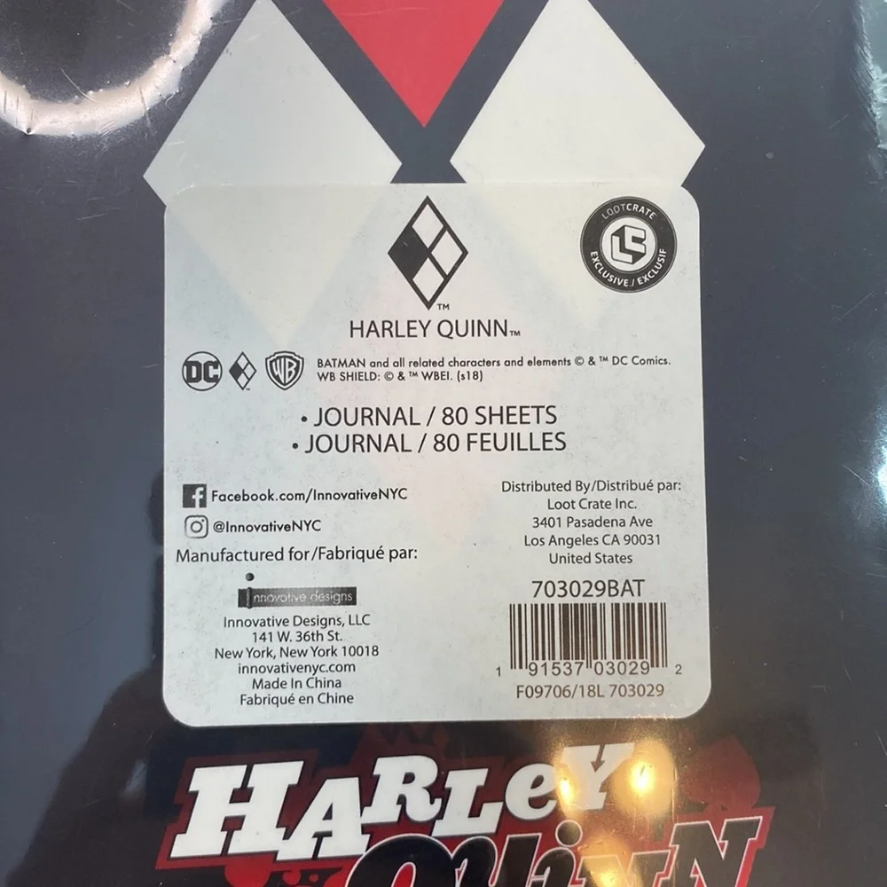 Loot Crate Exclusive Harley Quinn Journal